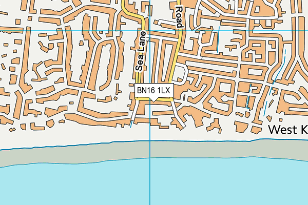BN16 1LX map - OS VectorMap District (Ordnance Survey) BN16 1LX map - OS VectorMap District (Ordnance Survey)