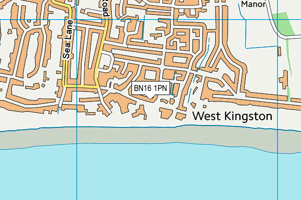 BN16 1PN map - OS VectorMap District (Ordnance Survey) BN16 1PN map - OS VectorMap District (Ordnance Survey)