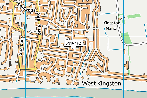BN16 1PZ map - OS VectorMap District (Ordnance Survey) BN16 1PZ map - OS VectorMap District (Ordnance Survey)