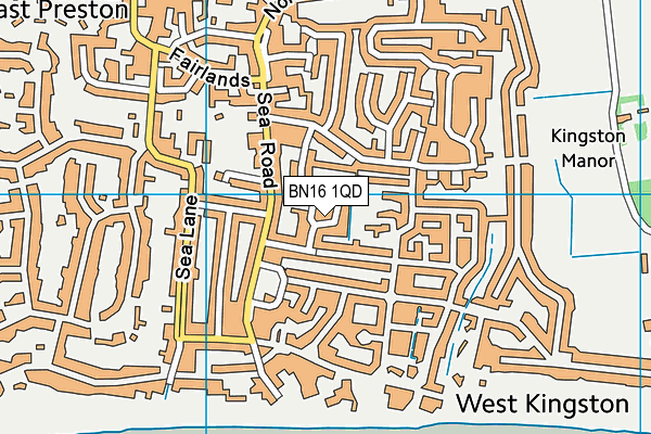 BN16 1QD map - OS VectorMap District (Ordnance Survey) BN16 1QD map - OS VectorMap District (Ordnance Survey)
