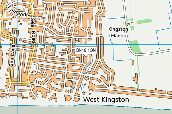 BN16 1QN map - OS VectorMap District (Ordnance Survey) BN16 1QN map - OS VectorMap District (Ordnance Survey)