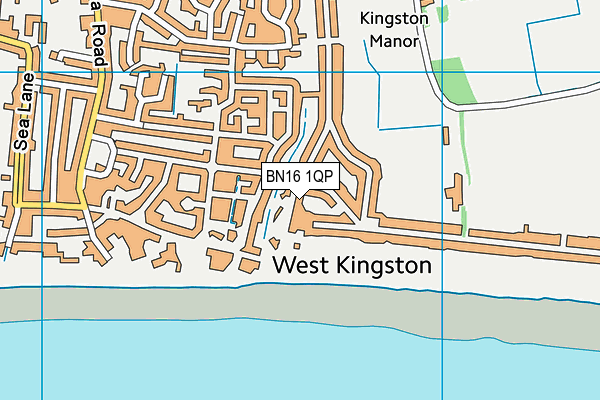 BN16 1QP map - OS VectorMap District (Ordnance Survey) BN16 1QP map - OS VectorMap District (Ordnance Survey)