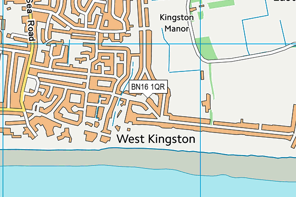 BN16 1QR map - OS VectorMap District (Ordnance Survey) BN16 1QR map - OS VectorMap District (Ordnance Survey)