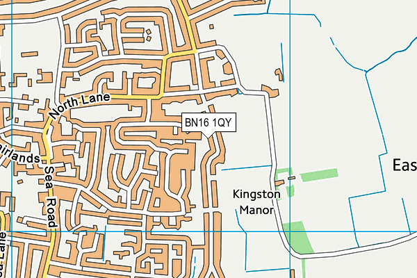 BN16 1QY map - OS VectorMap District (Ordnance Survey) BN16 1QY map - OS VectorMap District (Ordnance Survey)