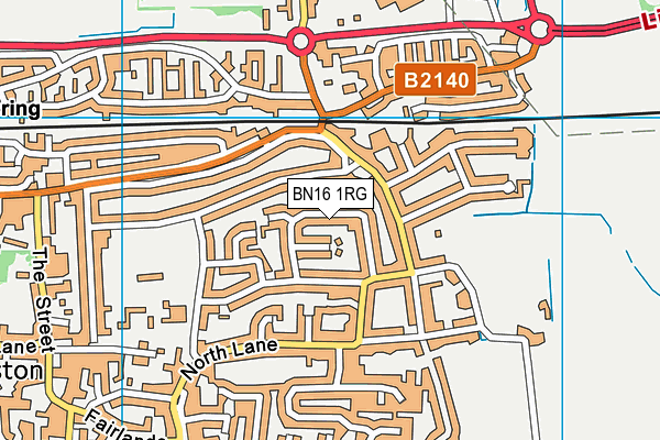 BN16 1RG map - OS VectorMap District (Ordnance Survey) BN16 1RG map - OS VectorMap District (Ordnance Survey)