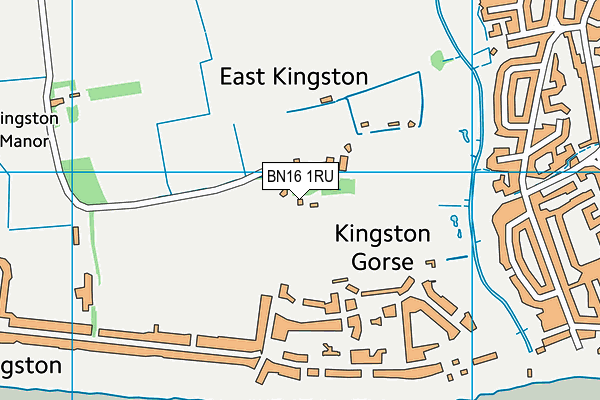 BN16 1RU map - OS VectorMap District (Ordnance Survey)