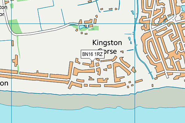 BN16 1RZ map - OS VectorMap District (Ordnance Survey)