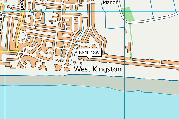 BN16 1SW map - OS VectorMap District (Ordnance Survey) BN16 1SW map - OS VectorMap District (Ordnance Survey)