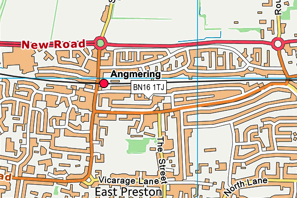 BN16 1TJ map - OS VectorMap District (Ordnance Survey) BN16 1TJ map - OS VectorMap District (Ordnance Survey)