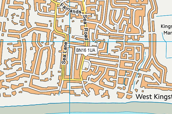 BN16 1UA map - OS VectorMap District (Ordnance Survey) BN16 1UA map - OS VectorMap District (Ordnance Survey)