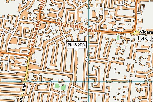 BN16 2DQ map - OS VectorMap District (Ordnance Survey) BN16 2DQ map - OS VectorMap District (Ordnance Survey)