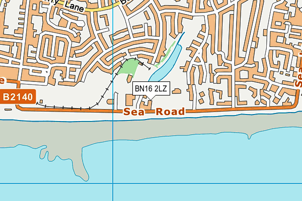 BN16 2LZ map - OS VectorMap District (Ordnance Survey) BN16 2LZ map - OS VectorMap District (Ordnance Survey)