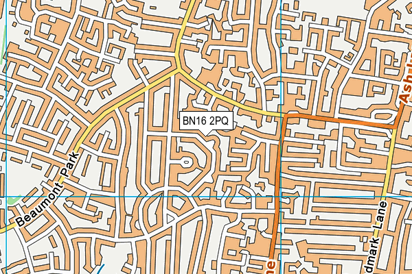 BN16 2PQ map - OS VectorMap District (Ordnance Survey) BN16 2PQ map - OS VectorMap District (Ordnance Survey)