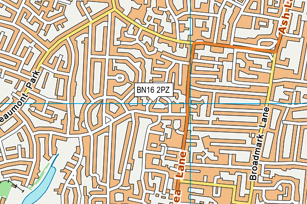 BN16 2PZ map - OS VectorMap District (Ordnance Survey) BN16 2PZ map - OS VectorMap District (Ordnance Survey)