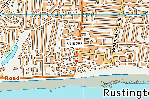 BN16 2RZ map - OS VectorMap District (Ordnance Survey) BN16 2RZ map - OS VectorMap District (Ordnance Survey)