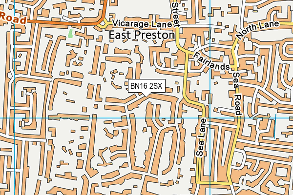 BN16 2SX map - OS VectorMap District (Ordnance Survey) BN16 2SX map - OS VectorMap District (Ordnance Survey)