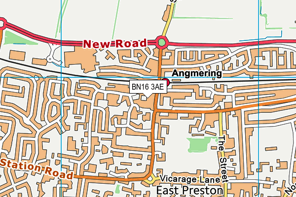 BN16 3AE map - OS VectorMap District (Ordnance Survey) BN16 3AE map - OS VectorMap District (Ordnance Survey)