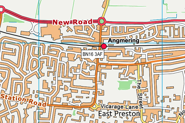 BN16 3AF map - OS VectorMap District (Ordnance Survey) BN16 3AF map - OS VectorMap District (Ordnance Survey)