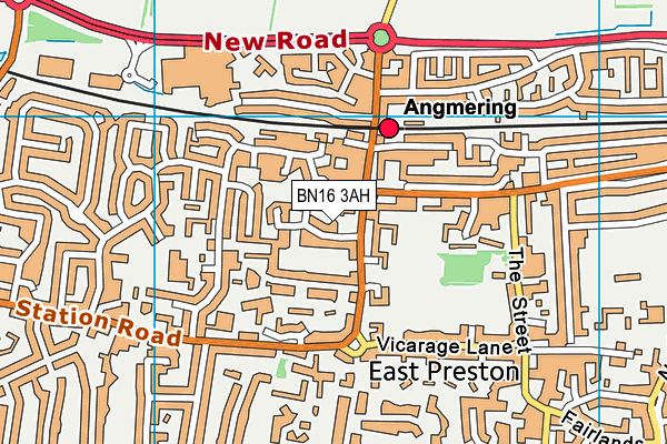 BN16 3AH map - OS VectorMap District (Ordnance Survey) BN16 3AH map - OS VectorMap District (Ordnance Survey)