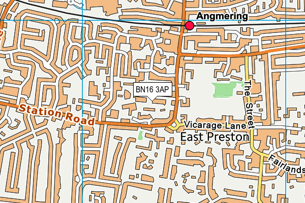BN16 3AP map - OS VectorMap District (Ordnance Survey) BN16 3AP map - OS VectorMap District (Ordnance Survey)
