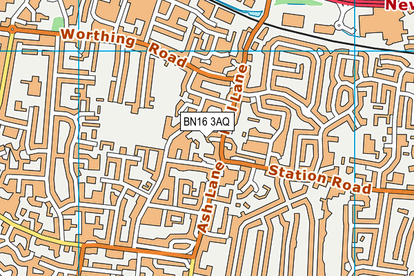 BN16 3AQ map - OS VectorMap District (Ordnance Survey) BN16 3AQ map - OS VectorMap District (Ordnance Survey)