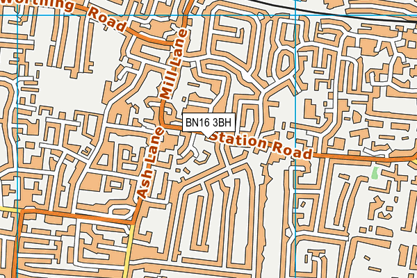 BN16 3BH map - OS VectorMap District (Ordnance Survey) BN16 3BH map - OS VectorMap District (Ordnance Survey)