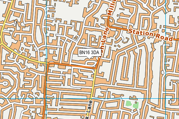 BN16 3DA map - OS VectorMap District (Ordnance Survey) BN16 3DA map - OS VectorMap District (Ordnance Survey)