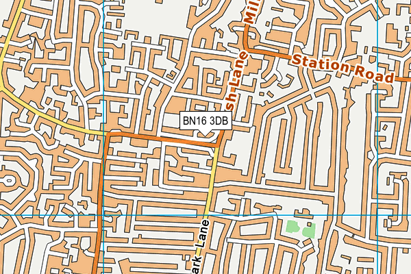 BN16 3DB map - OS VectorMap District (Ordnance Survey) BN16 3DB map - OS VectorMap District (Ordnance Survey)