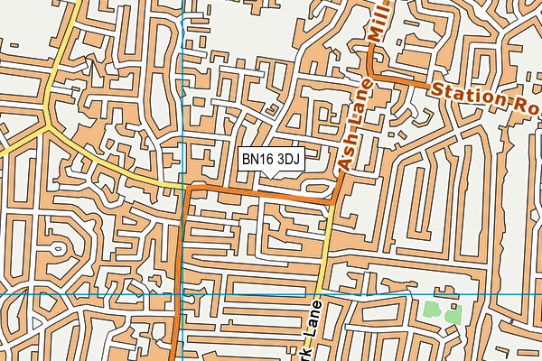 BN16 3DJ map - OS VectorMap District (Ordnance Survey) BN16 3DJ map - OS VectorMap District (Ordnance Survey)