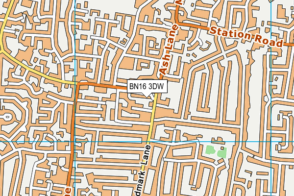 BN16 3DW map - OS VectorMap District (Ordnance Survey) BN16 3DW map - OS VectorMap District (Ordnance Survey)