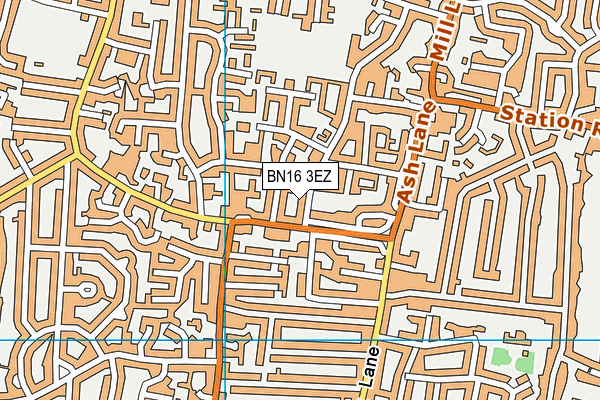 BN16 3EZ map - OS VectorMap District (Ordnance Survey) BN16 3EZ map - OS VectorMap District (Ordnance Survey)