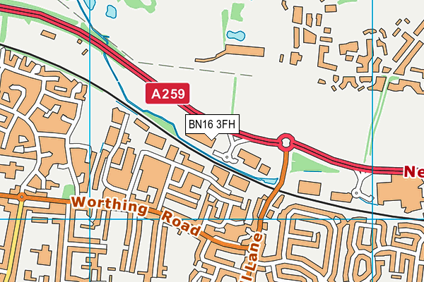 BN16 3FH map - OS VectorMap District (Ordnance Survey)