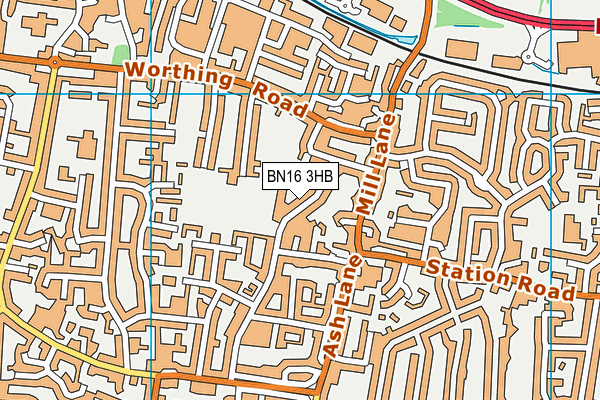 BN16 3HB map - OS VectorMap District (Ordnance Survey) BN16 3HB map - OS VectorMap District (Ordnance Survey)