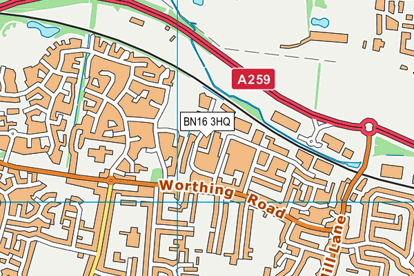 BN16 3HQ map - OS VectorMap District (Ordnance Survey) BN16 3HQ map - OS VectorMap District (Ordnance Survey)