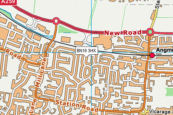 BN16 3HX map - OS VectorMap District (Ordnance Survey) BN16 3HX map - OS VectorMap District (Ordnance Survey)