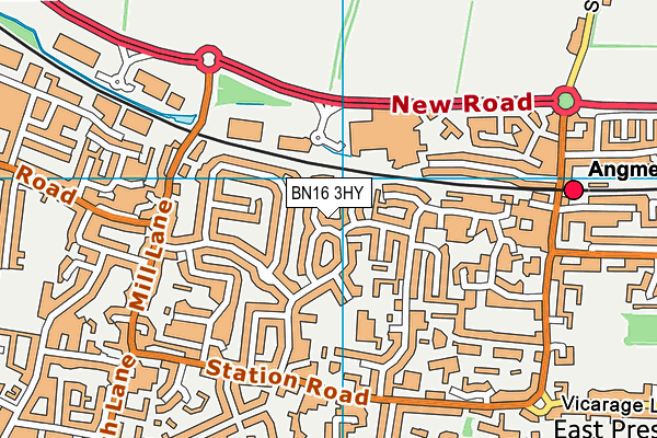 BN16 3HY map - OS VectorMap District (Ordnance Survey) BN16 3HY map - OS VectorMap District (Ordnance Survey)