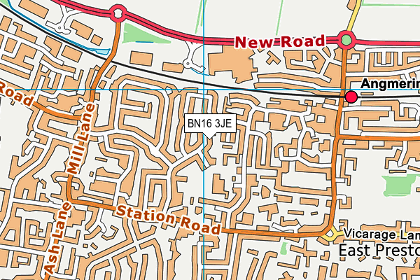 BN16 3JE map - OS VectorMap District (Ordnance Survey) BN16 3JE map - OS VectorMap District (Ordnance Survey)