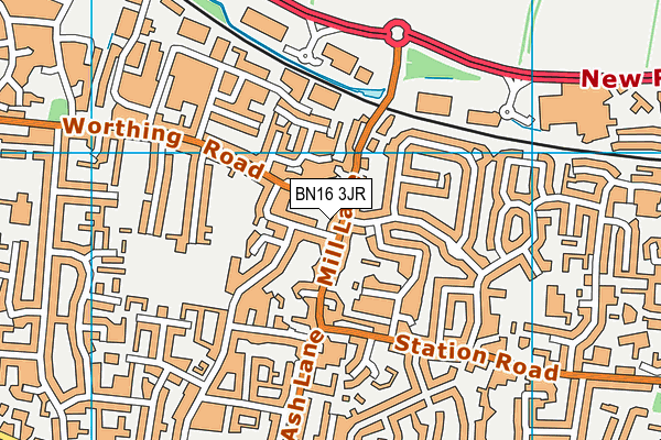 BN16 3JR map - OS VectorMap District (Ordnance Survey) BN16 3JR map - OS VectorMap District (Ordnance Survey)