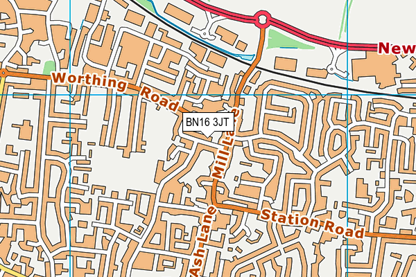 BN16 3JT map - OS VectorMap District (Ordnance Survey) BN16 3JT map - OS VectorMap District (Ordnance Survey)