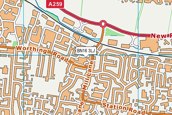 BN16 3LJ map - OS VectorMap District (Ordnance Survey)