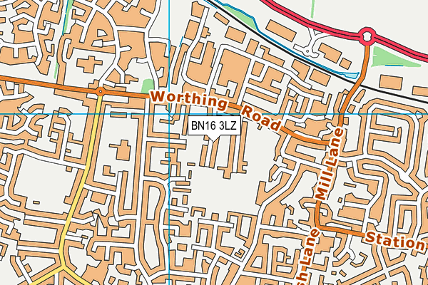 BN16 3LZ map - OS VectorMap District (Ordnance Survey) BN16 3LZ map - OS VectorMap District (Ordnance Survey)