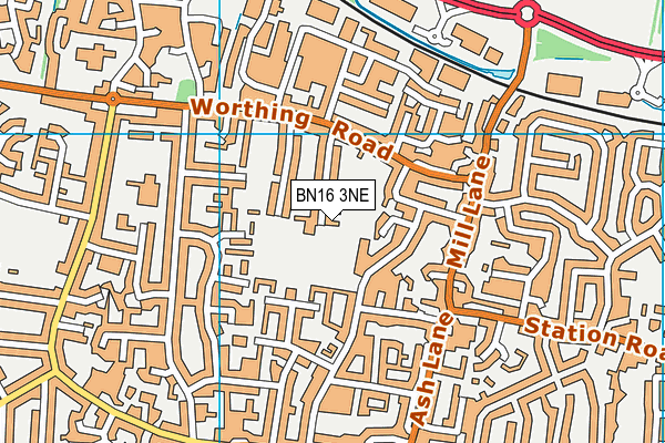 BN16 3NE map - OS VectorMap District (Ordnance Survey) BN16 3NE map - OS VectorMap District (Ordnance Survey)