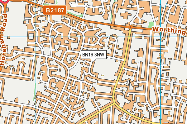 BN16 3NW map - OS VectorMap District (Ordnance Survey) BN16 3NW map - OS VectorMap District (Ordnance Survey)
