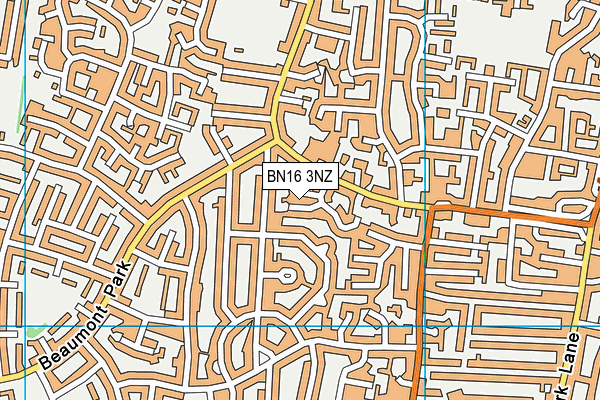 BN16 3NZ map - OS VectorMap District (Ordnance Survey) BN16 3NZ map - OS VectorMap District (Ordnance Survey)