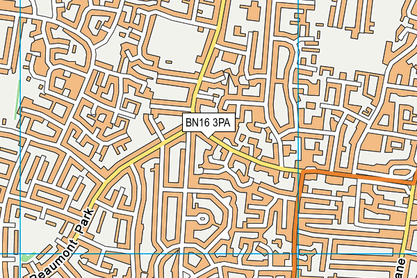 BN16 3PA map - OS VectorMap District (Ordnance Survey) BN16 3PA map - OS VectorMap District (Ordnance Survey)