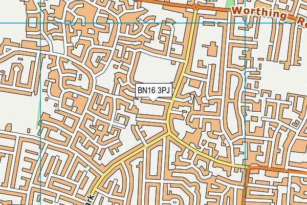 BN16 3PJ map - OS VectorMap District (Ordnance Survey) BN16 3PJ map - OS VectorMap District (Ordnance Survey)