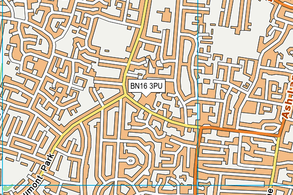 BN16 3PU map - OS VectorMap District (Ordnance Survey) BN16 3PU map - OS VectorMap District (Ordnance Survey)