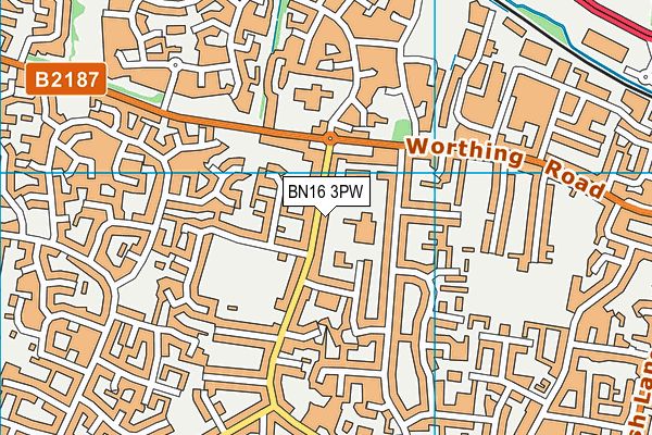 BN16 3PW map - OS VectorMap District (Ordnance Survey) BN16 3PW map - OS VectorMap District (Ordnance Survey)