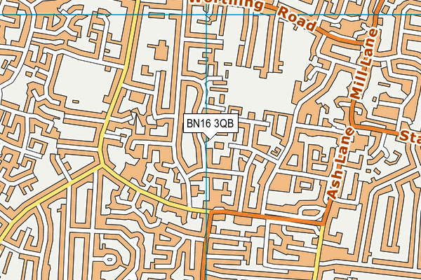 BN16 3QB map - OS VectorMap District (Ordnance Survey) BN16 3QB map - OS VectorMap District (Ordnance Survey)