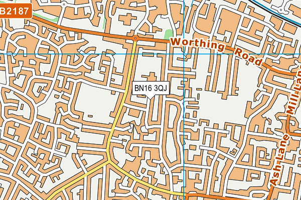 BN16 3QJ map - OS VectorMap District (Ordnance Survey) BN16 3QJ map - OS VectorMap District (Ordnance Survey)